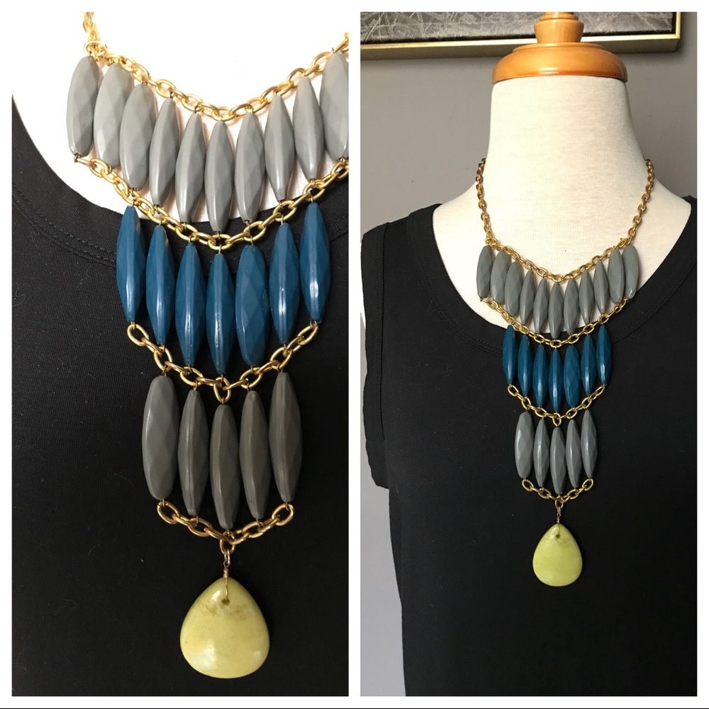 Anthropologie - David Aubrey grey blue necklace